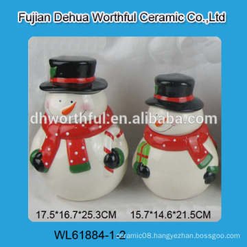 Lovely snowman shaped ceramic biscuit jar